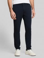 Męskie Spodnie Materiałowe Tom Tailor Jersey Slim Chino Sky Captain Blue 1044853 10668. Niebieskie spodnie materiałowe męskie Tom Tailor, bez wzorów, z jersey. Za 169.99 zł.