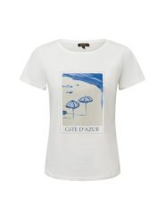 More & More Koszulka Kobiety Bawełna biały, 46. Białe t-shirty damskie MORE & MORE, bez wzorów, z bawełny, bez kołnierzyka. Za 169.95 zł.