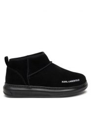 KARL LAGERFELD Botki KL44522 Czarny. Czarne botki damskie Karl Lagerfeld, ze skóry, bez obcasa, na płaskiej podeszwie, bez zapięcia. Za 639.99 zł.