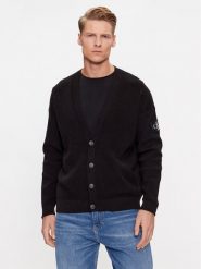 Calvin Klein Jeans Kardigan Badge Skater J30J324327 Czarny Relaxed Fit. Czarne kardigany męskie Calvin Klein Jeans, m, bez wzorów, z bawełny, bez kołnierzyka. Za 339.99 zł.