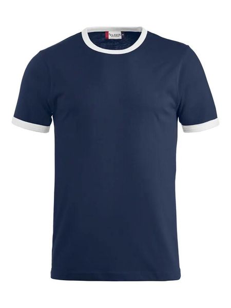 Clique Koszulka Nome unisex z czesanej bawełny, kontrastowy kołnierz – navy. Niebieskie t-shirty damskie CLIQUE, m, bez wzorów, z bawełny, bez kołnierzyka. Za 100.86 zł.