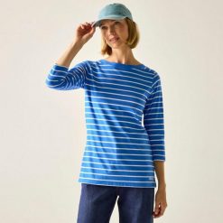 T-shirt 3/4 rękawów długich kobiet Regatta Bayletta II. Niebieskie t-shirty damskie Regatta, m, bez wzorów, z bawełny, bez kołnierzyka. Za 89.99 zł.