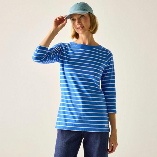 T-shirt 3/4 rękawów długich kobiet Regatta Bayletta II. Niebieskie t-shirty damskie Regatta, m, bez wzorów, z bawełny, bez kołnierzyka. Za 89.99 zł.