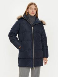 Tommy Hilfiger Kurtka puchowa WW0WW42743 Granatowy Regular Fit. Niebieskie kurtki damskie Tommy Hilfiger, l, bez wzorów, z puchu, bez kaptura. Za 1,699.00 zł.