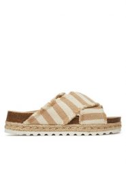 DeeZee Klapki CT0626-15 Beżowy. Brązowe klapki damskie DeeZee, bez wzorów, z materiału, bez obcasa. Za 119.99 zł.