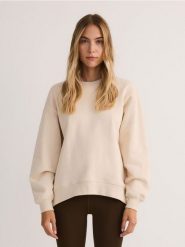 Bluza oversize - jasnożółty. Żółte bluzy bez kaptura damskie Reserved, l, z bawełny. W wyprzedaży za 49.99 zł.