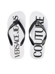 Versace Jeans Couture Japonki 80YA3SQ7 ZSS81 Biały. Białe klapki i japonki męskie Versace Jeans Couture, z jeansu. Za 249.99 zł.