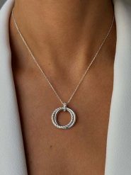 DI GIORGIO Srebrny naszyjnik z zawieszką - dł. 40 cm rozmiar: onesize. Szare naszyjniki damskie DI GIORGIO, srebrne. Za 162.45 zł.