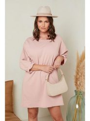 Curvy Lady Sukienka w kolorze jasnoróżowym rozmiar: 40/42. Różowe sukienki damskie Curvy Lady, bez wzorów, z bawełny, klasyczne, bez kołnierzyka, bez ramiączek, mini. Za 74.46 zł.
