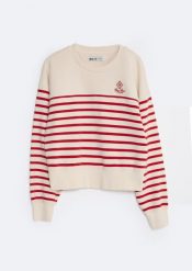 Bluza damska bawełniana w paski kremowa Rosa 103. Białe bluzy bez kaptura damskie Big Star, l, z bawełny. W wyprzedaży za 79.99 zł.
