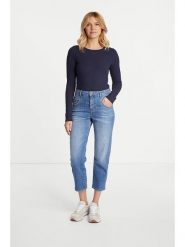 Rich & Royal Koszulka w kolorze granatowym rozmiar: M. Niebieskie bluzki damskie Rich & Royal, m, bez wzorów, prążkowane, bez kołnierzyka, bez ramiączek. Za 130.50 zł.