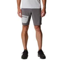 Spodenki trekkingowe męskie Columbia Titan Pass. Szare szorty męskie Columbia, bez kołnierzyka. Za 159.99 zł.