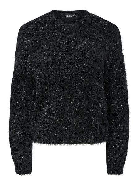 Pieces Sweter "Mie" w kolorze czarnym rozmiar: S. Czarne swetry klasyczne damskie Pieces, s, bez kołnierzyka. Za 92.42 zł.