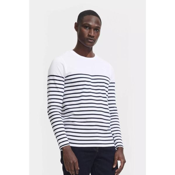 Koszulka z długim rękawem Sol's Matelot. Białe koszulki męskie z długim rękawem SOL'S, m. Za 159.50 zł.