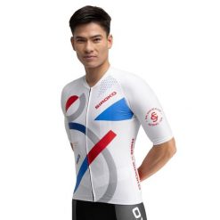 Męska koszulka rowerowa z krótkim rękawem Real Sporting de Gijón x. Białe t-shirty sportowe męskie SIROKO, m, bez ramiączek, rowerowe. Za 339.00 zł.
