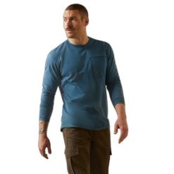 Koszulka z długim rękawem Ariat Rebar Workman Logo. Brązowe koszulki męskie z długim rękawem Ariat, m. Za 249.50 zł.