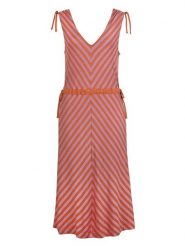 Finside Sukienka "Solmu" w kolorze czerwono-fioletowym rozmiar: 44. Czerwone sukienki damskie finside, na co dzień, bez wzorów, bez kołnierzyka, bez ramiączek, midi, proste. Za 228.95 zł.