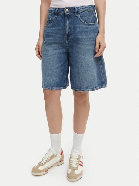 Tommy Jeans Szorty jeansowe DW0DW22693 Niebieski Relaxed Fit. Niebieskie szorty damskie Tommy Jeans, bez wzorów, z bawełny. Za 234.99 zł.