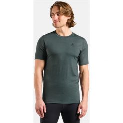 Bielizna termoaktywna z długim rękawem Odlo BL TOP crew neck s/s MERINO 200. Niebieskia bielizna termoaktywna męska Odlo, m, bez wzorów. Za 291.49 zł.