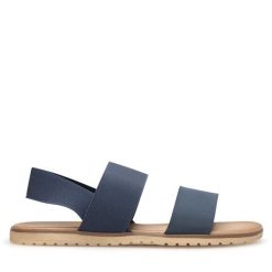 Sandały Clara Barson. Niebieskie sandały damskie Clara Barson, bez wzorów, bez obcasa, na płaskiej podeszwie. Za 47.99 zł.
