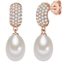 Valero Pearls Kolczyki sztyfty z perłą srebro wysokiej próby Cyrkonia Perła hodowlana słodkowodna różowe złoto 1 ct Damski. Czerwone kolczyki damskie Valero Pearls, z cyrkonią, pozłacane, na sztyftcie. Za 229.99 zł.
