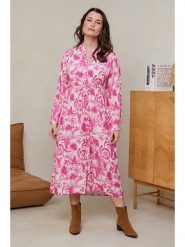 Curvy Lady Sukienka w kolorze różowym rozmiar: 40/42. Różowe sukienki damskie Curvy Lady, na co dzień, bez wzorów, z wiskozy, klasyczne, bez kołnierzyka, bez ramiączek, maxi, proste. Za 87.81 zł.