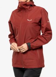 Kurtka przeciwdeszczowa damska Salewa Puez Aqua 4 PTX 2.5L Jacket. Czerwone kurtki damskie Salewa, l, bez kaptura. Za 526.55 zł.