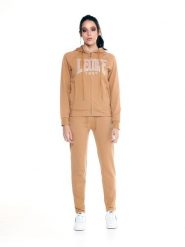 Bluza wytrzymały z bawełna z kaptur na co dzień. Brązowe bluzy sportowe damskie LEONE 1947 APPAREL, s, bez wzorów, z bawełny, bez ramiączek, bez kaptura. Za 168.36 zł.