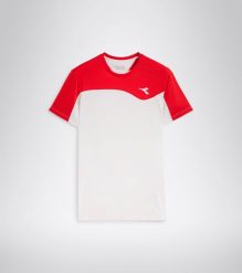 Koszulka do tenisa z krótkim rekawem męska Diadora T-SHIRT TEAM tomato red. Białe t-shirty męskie Diadora, m, bez wzorów, z poliesteru, bez kołnierzyka. Za 80.00 zł.