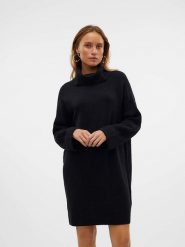 Vero Moda Sukienka dzianinowa w kolorze czarnym rozmiar: M. Czarne sukienki damskie Vero Moda, na co dzień, m, bez wzorów, z dzianiny, bez kołnierzyka, bez ramiączek, midi, proste. Za 118.28 zł.