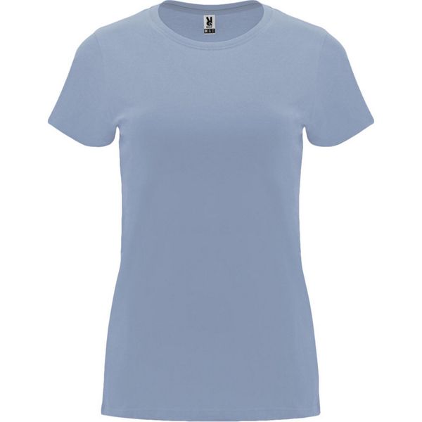 Damska Koszulka Z Krótkim Rękawem Capri. Niebieskie bluzki damskie ROLY, s, bez wzorów, bez kołnierzyka. Za 31.99 zł.