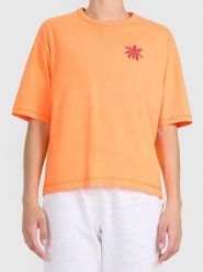 4F Koszulka w kolorze pomarańczowym rozmiar: S. Pomarańczowe t-shirty damskie 4f, s, bez wzorów, z bawełny, bez kołnierzyka. Za 39.49 zł.