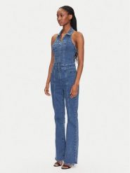 Guess Kombinezon W5GD1C D4LT0 Niebieski Regular Fit. Niebieskie kombinezony damskie Guess, l, z aplikacjami, z bawełny, bez kołnierzyka, bez ramiączek. Za 499.99 zł.
