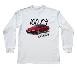 Audi C4 Zlot — bluzka z długim rękawem. Białe bluzki sportowe damskie nikiniki, l, z bawełny, bez kołnierzyka, bez ramiączek. W wyprzedaży za 75.65 zł.