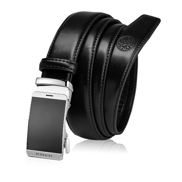 Skórzany pasek męski BETLEWSKI Czarny 110. Czarne paski męskie Betlewski, bez wzorów, ze skóry. Za 99.00 zł.