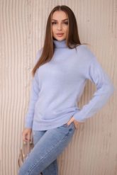 Sweter z wywijanym golfem niebieski. Niebieskie golfy damskie KESI, l, bez wzorów, z wełny, bez ramiączek. Za 139.05 zł.