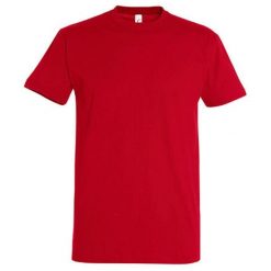 Koszulka Unisex Dla Dorosłych Z Bawełny Imperial Ringspun. Czerwone bluzki damskie SOL'S, s, bez wzorów, z bawełny, bez kołnierzyka. Za 41.99 zł.