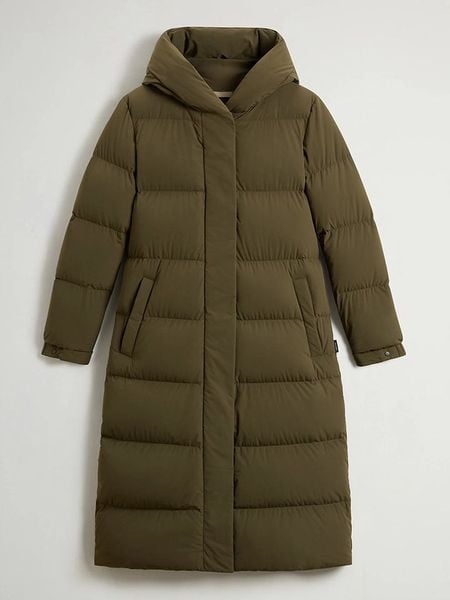 Woolrich Płaszcz puchowy "Cloud Madison" w kolorze khaki rozmiar: L. Brązowe płaszcze damskie Woolrich, l, bez wzorów, z puchu. Za 1,932.81 zł.