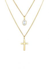 Elli Damski wisiorek krzyżowy Trend Wiara z kryształami cyrkonii w srebrze próby 925 Sterling Silver Naszyjniki 1 ct. Szare naszyjniki damskie Elli, na co dzień, srebrne. Za 378.99 zł.