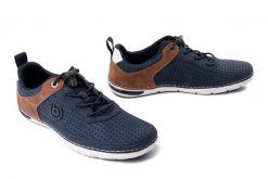 BUGATTI 321-ASG03-5000 4100 dark blue, półbuty męskie. Niebieskie półbuty męskie Bugatti, bez zapięcia. Za 379.90 zł.