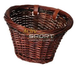 Kosz wiklinowy okrągły na pasek XM-14342 wicker KONT. Brązowe paski męskie FUZLU BIKES, bez wzorów. Za 55.00 zł.