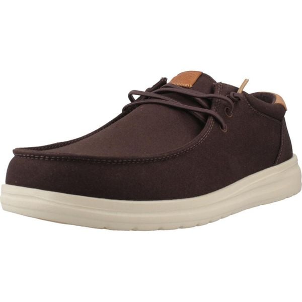 Buty HEY DUDE PAUL CANVAS Brązowy. Brązowe buty trekkingowe męskie Hey dude, z tkaniny, bez zapięcia, trekkingowe. Za 283.99 zł.