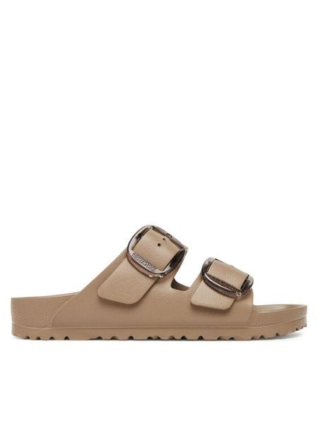 Birkenstock Klapki Arizona Big Buckle Eva 1030389 Brązowy. Brązowe klapki damskie Birkenstock, bez wzorów, z syntetyku, bez obcasa. Za 239.99 zł.