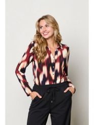 &Co Woman Bluzka "Vayen" w kolorze bordowo-czarno-kremowym rozmiar: 3XL. Czarne bluzki damskie &Co Woman, xl, bez wzorów, bez kołnierzyka, bez ramiączek. Za 152.98 zł.