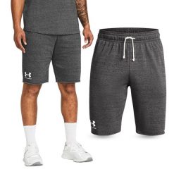 Spodenki fitness męskie UNDER ARMOUR Rival Terry Szorty. Zielone szorty męskie Under Armour, m, na fitness i siłownię. Za 119.99 zł.