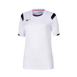 Damska koszulka Mizuno Basic. Białe t-shirty damskie Mizuno, xl, bez wzorów, z materiału, bez kołnierzyka. Za 176.50 zł.