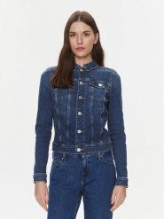 Tommy Jeans Kurtka jeansowa Vivianne DW0DW17215 Granatowy Regular Fit. Niebieskie kurtki damskie Tommy Jeans, xxs, bez wzorów, z bawełny, bez kaptura. Za 399.99 zł.