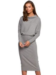 Stylove Sukienka w kolorze szarym rozmiar: L/XL. Szare sukienki damskie Stylove, l, bez wzorów, bez kołnierzyka, bez ramiączek, midi. Za 216.73 zł.