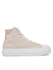 Roxy Trampki V12-907 Beżowy. Brązowe trampki i tenisówki damskie Roxy, bez wzorów, z materiału. Za 129.99 zł.