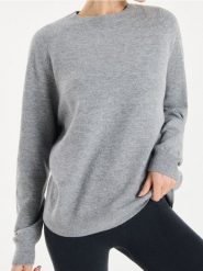 Sweter z długim rękawem - szary. Szare swetry klasyczne damskie Sinsay, l, bez kołnierzyka. Za 49.99 zł.